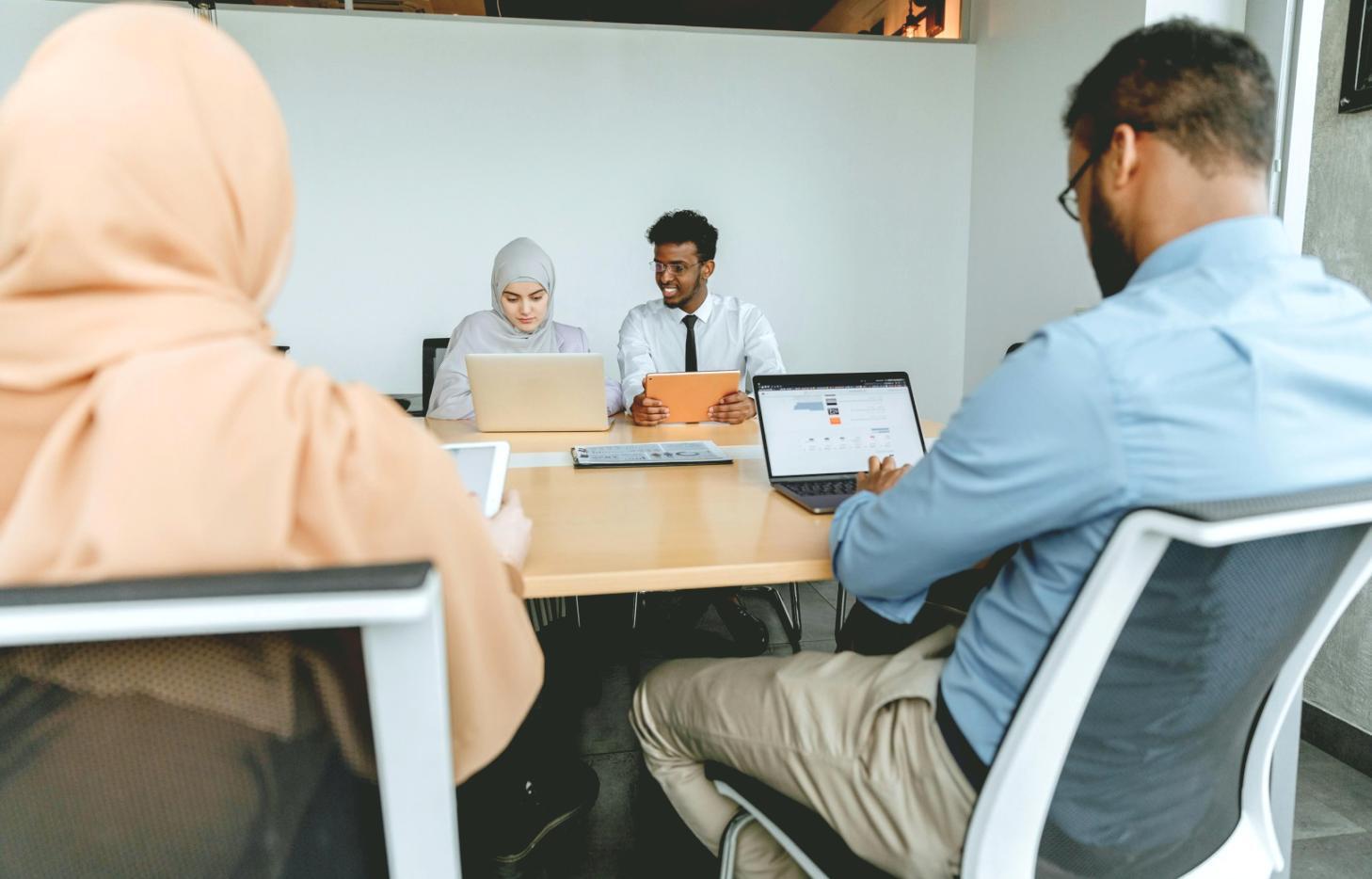 Corporate team building event setup with interactive stations